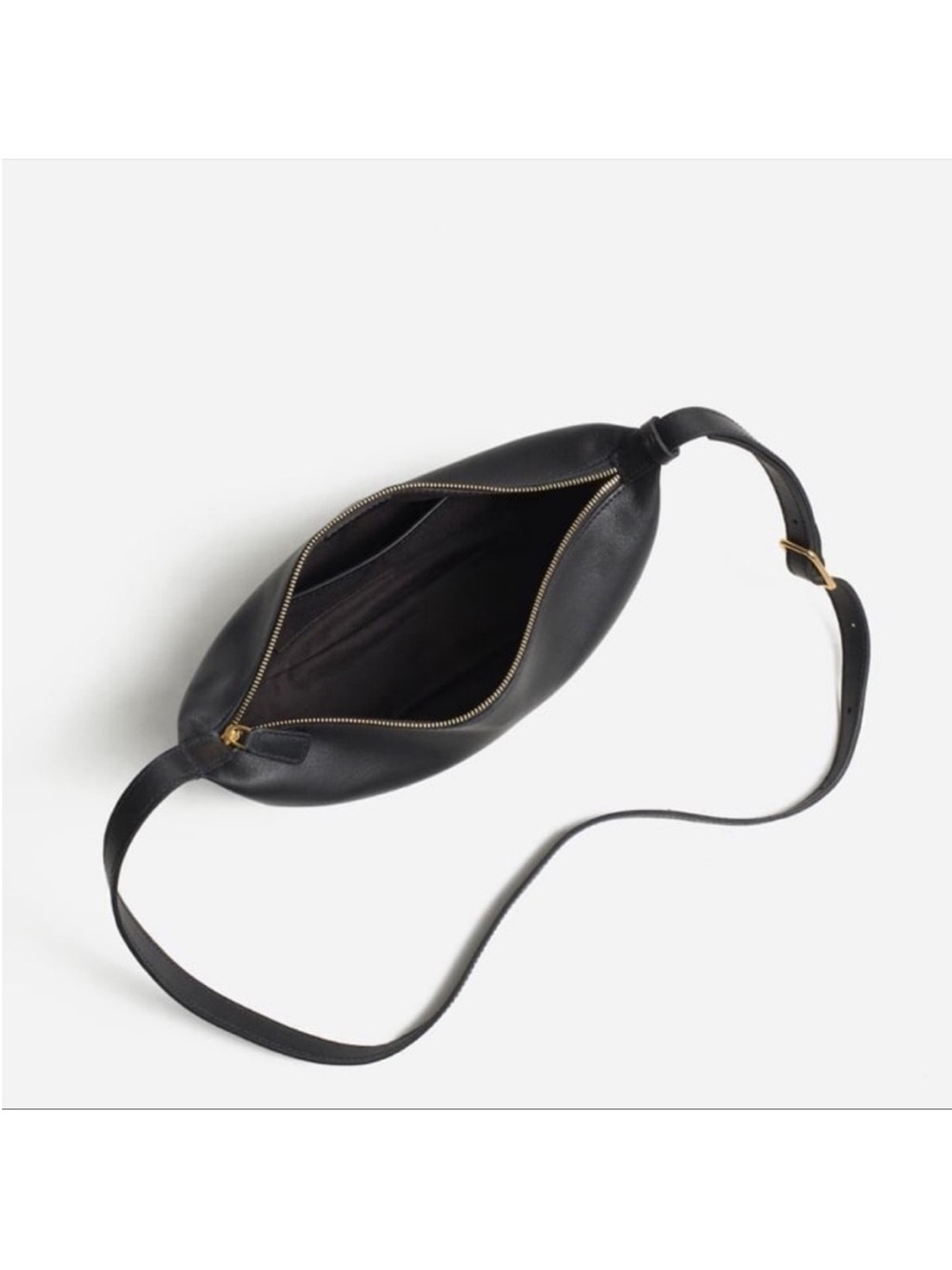 Madewell Black Leather Crescent Sling Bag - Picture 2 of 8